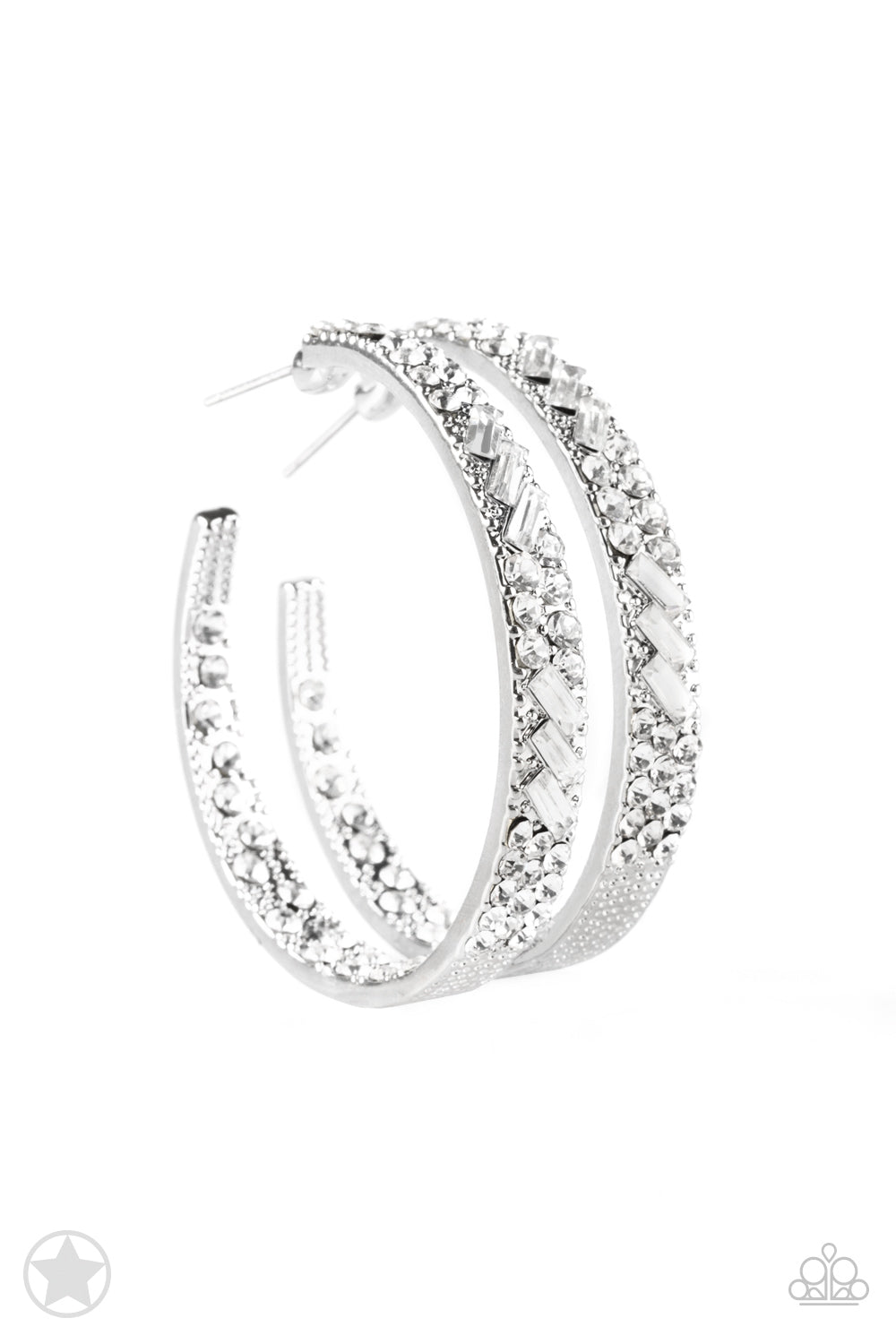 GLITZY By Association White Earrings