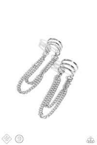 Unlocked Perfection - Silver Cuff Earrings