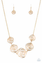 Load image into Gallery viewer, Rosy Rosette - Gold Necklace