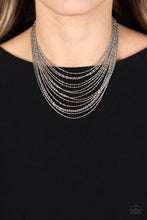 Load image into Gallery viewer, Cascading Chains - Silver Necklace Set