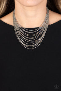 Cascading Chains - Silver Necklace Set